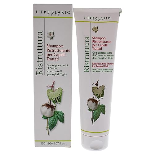 L'Erbolario Restructuring Shampoo for Treated Hair - Nourishing, UV Protection, 6.7 Fl Oz