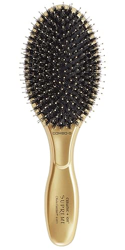 Olivia Garden Supreme Combo Ceramic + Ion Hair Brush, Gold - Boar Bristles