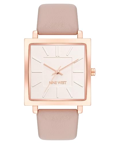 Nine West Women'S Pink/Rose Gold Strap Watch - Elegant Fashion Timepiece