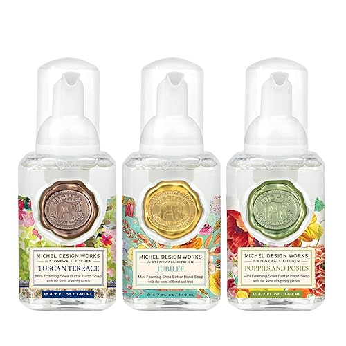 Michel Design Works Mini Foaming Soap 3-Pack - Tuscan Terrace, Jubilee, Poppies And Posies