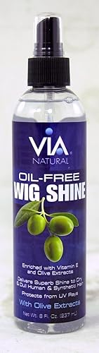 Via Natural Oil Free Wig Shine - 2 Oz Synthetic Hair Shine For Smooth, Shiny Wigs