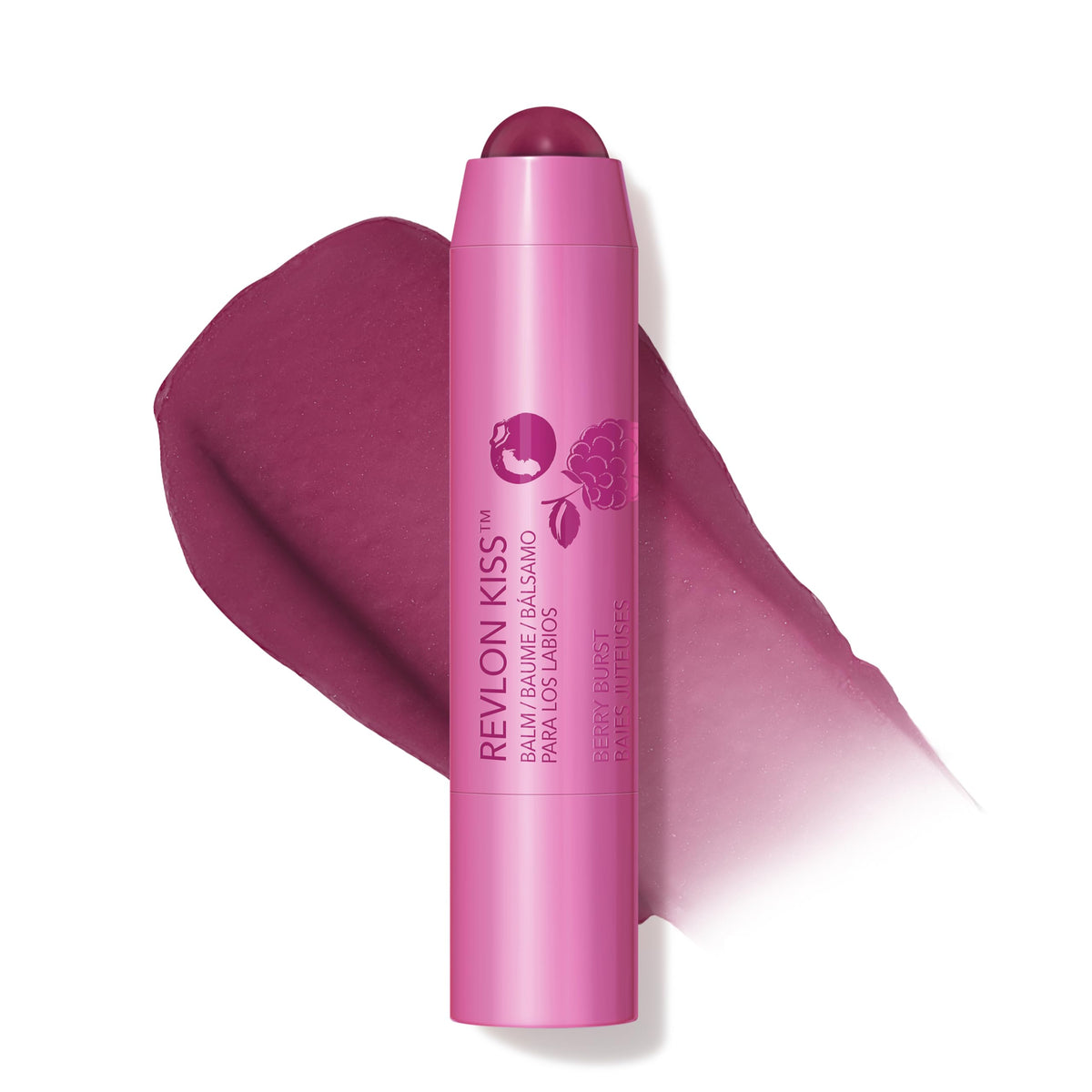 Revlon Kiss Tinted Lip Balm Spf 20, Hydrating Berry Burst, 0.09 Oz, Natural Fruit Oils