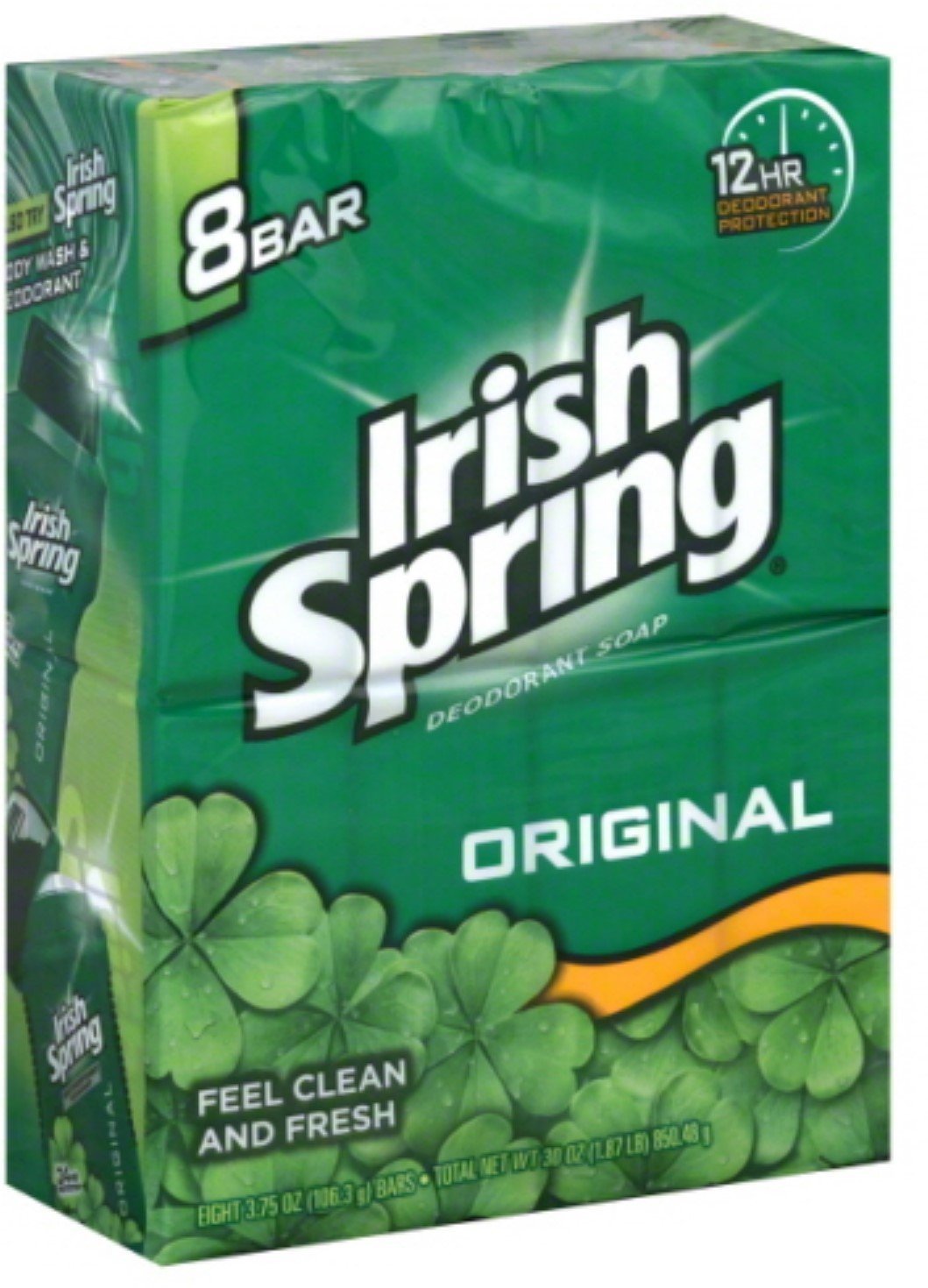 Irish Spring Original Deodorant Bar Soap, 3.75 Oz, 8 Bars (Pack Of 2) - 30 O