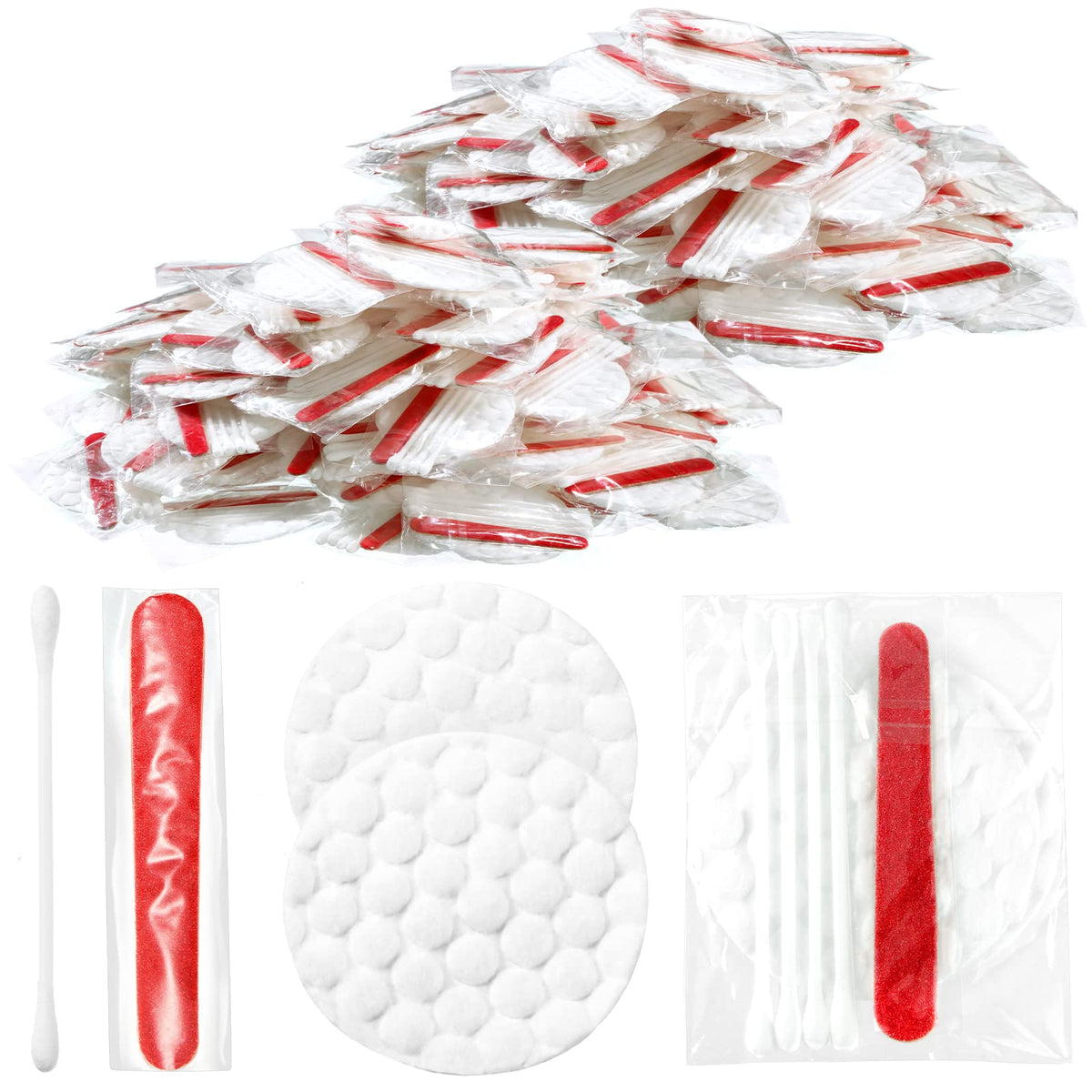 Tondiamo 200-Piece Hotel Vanity Kit - Travel Size Disposable Amenities With Cotton Pads & Swabs