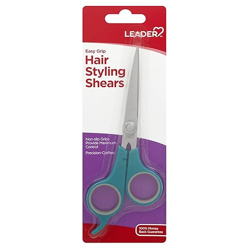 Leader Ez-Grip Purple Styling Shears - Stainless Steel Hair Cutting Scissors For Professionals