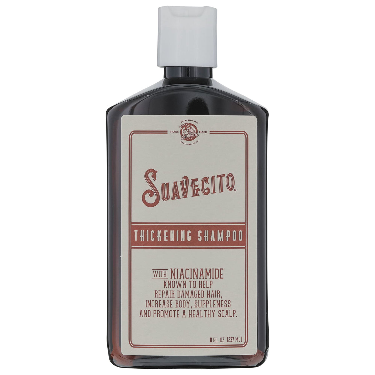 Suavecito Hair Thickening Shampoo with Niacinamide, Vitamin B3 for Thinning Hair, 8 Fl Oz