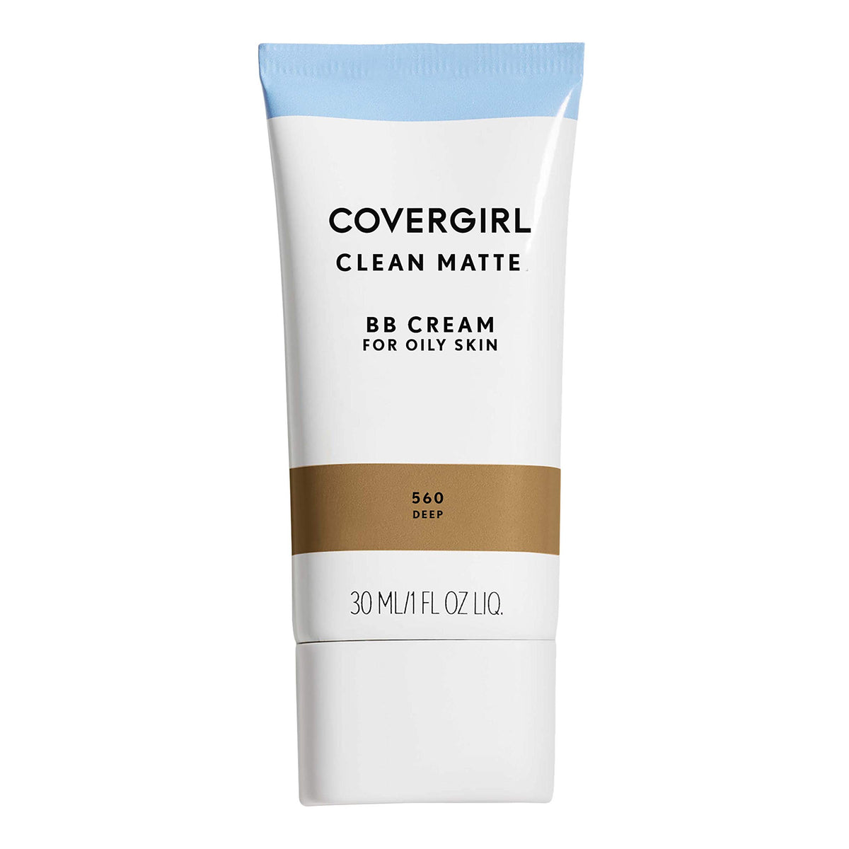 COVERGIRL Clean Matte BB Cream, Oil-Free, Long-Lasting for Sensitive Skin, Deep - 560, 1