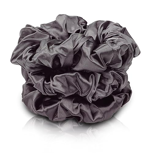 Celestial Silk Charcoal Mulberry Silk Scrunchies - 1 Count (Pack of 3) for Hair