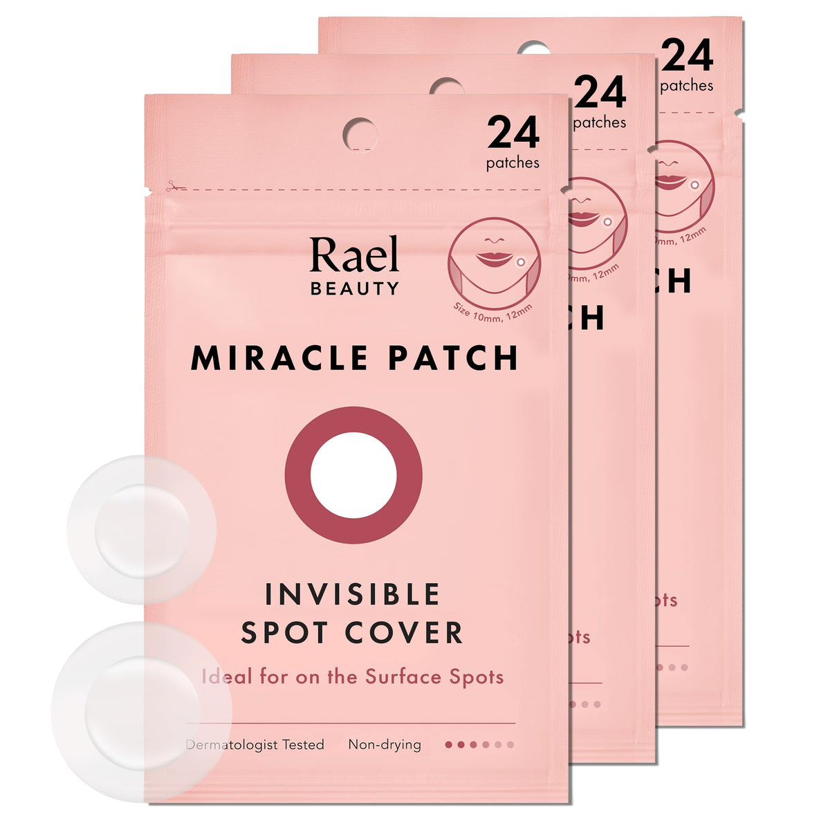 Rael Hydrocolloid Pimple Patches - Invisible Acne Treatment, 72 Count, Korean Skin Care