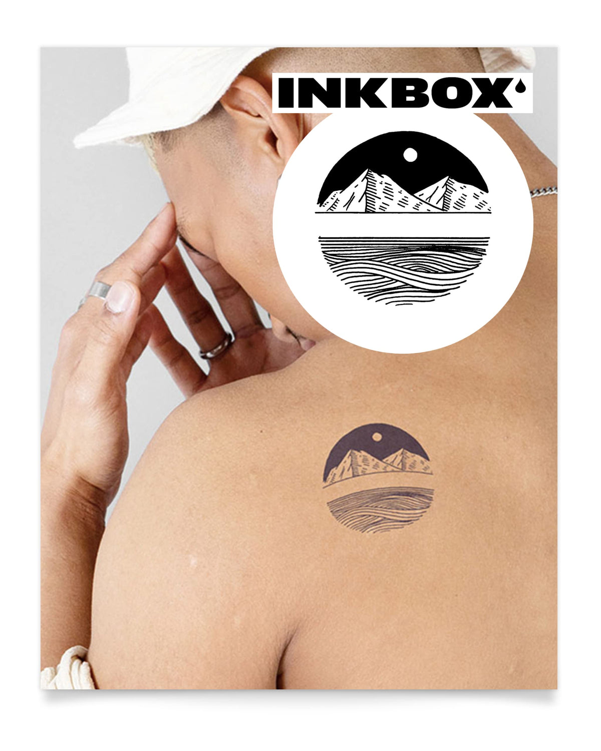 Inkbox Sea To Sky Temporary Tattoo - Premium, Water-Resistant, Lasts 1-2 Weeks, 3X3 In