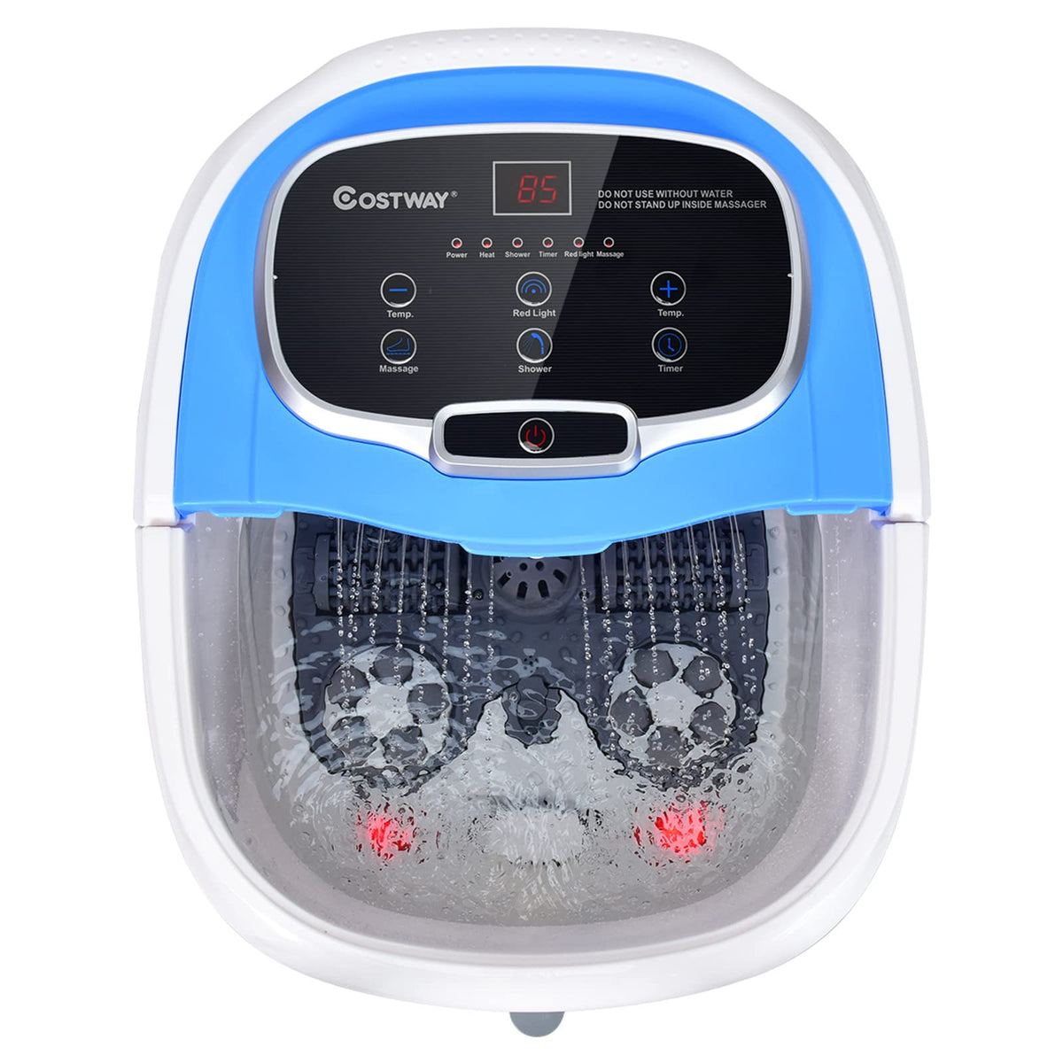 Costway Foot Spa Massager With Heat, Rollers, Timer & Led Display - Stress Relief (Blue)