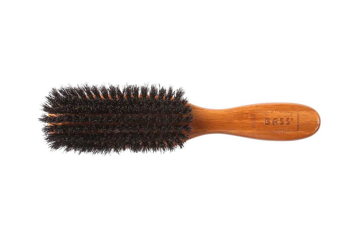 Bass Classic Men'S Club Wild Boar Bristle Brush - Soft Light Wood Or Acrylic Handle, 1 Ea