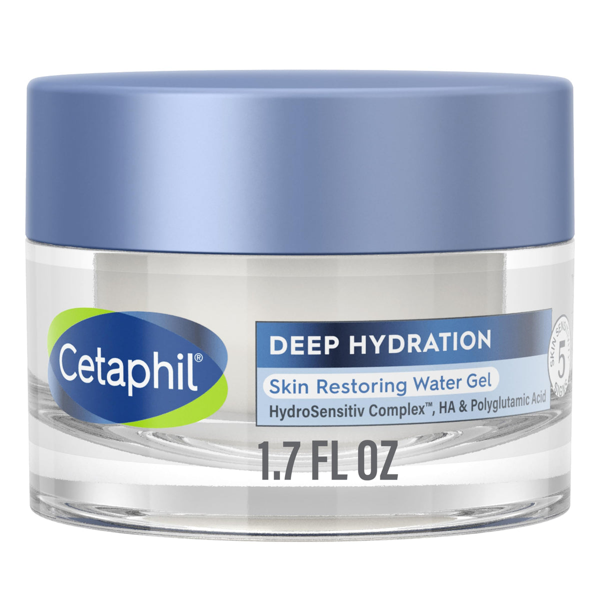 Cetaphil Deep Hydration Water Gel, 72 Hour Moisturizer For Dry Sensitive Skin, Fragrance Free, 1.7