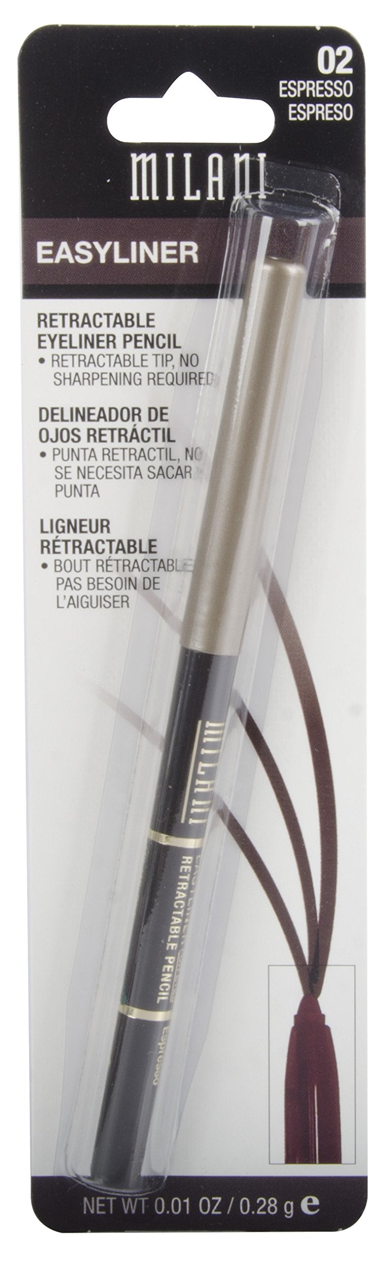 Milani Espresso Eye Liner - 1 Count, Long-Lasting Waterproof Makeup For Defined Eyes