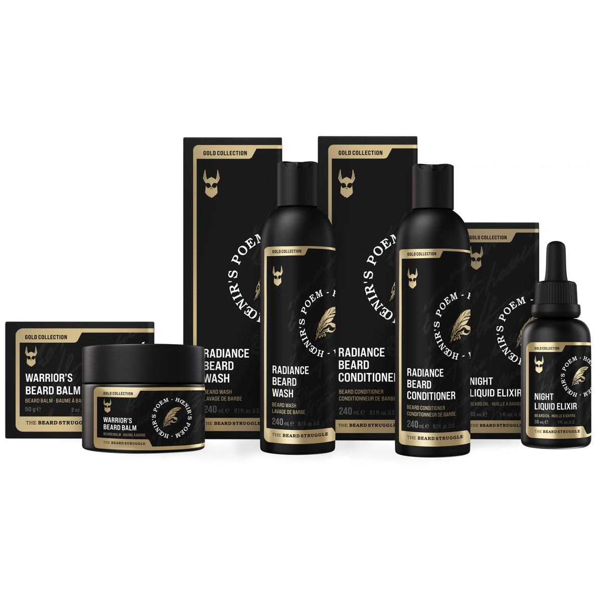 The Beard Struggle Men'S Beard Kit - Grooming Essentials: Balm, Oil, Wash & Conditioner