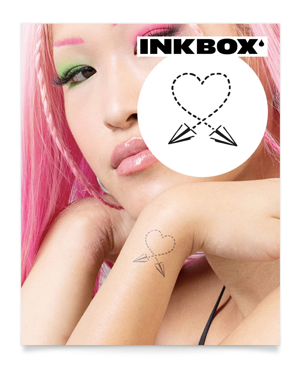 Inkbox Semi-Permanent Temporary Tattoo - Water-Resistant, Easy Apply, 2X2 In, Mutatio Design