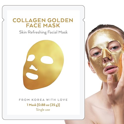 Wonder Family 24K Gold Korean Collagen Face Mask - Hydrating Skin Care - 1 Pack