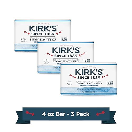 Kirk'S Original Coco Castile Soap - Pack Of 3, 12 Ounce - Natural Blue Cleanser