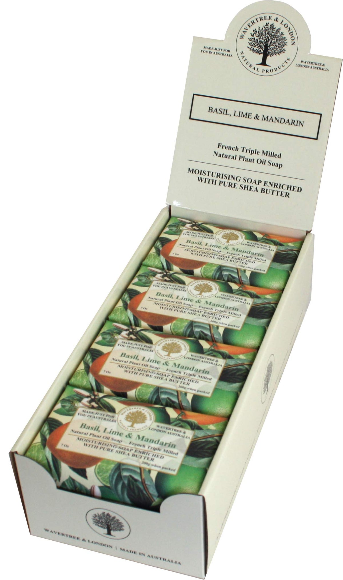 Wavertree & London Basil, Lime & Mandarin Soap - 8 Bars, 7Oz Moisturizing Triple Milled Bars