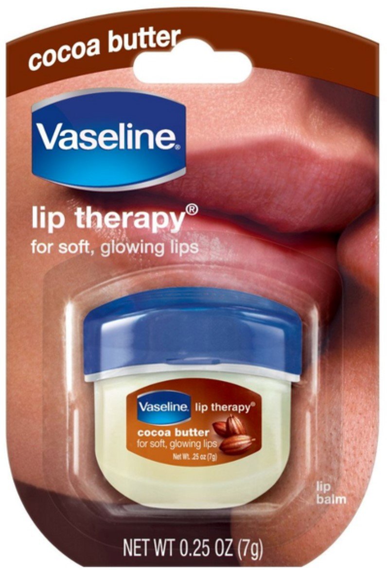 Vaseline Lip Therapy Cocoa Butter 0.25Oz - Nourishing Lip Balm For Soft, Smooth Lips