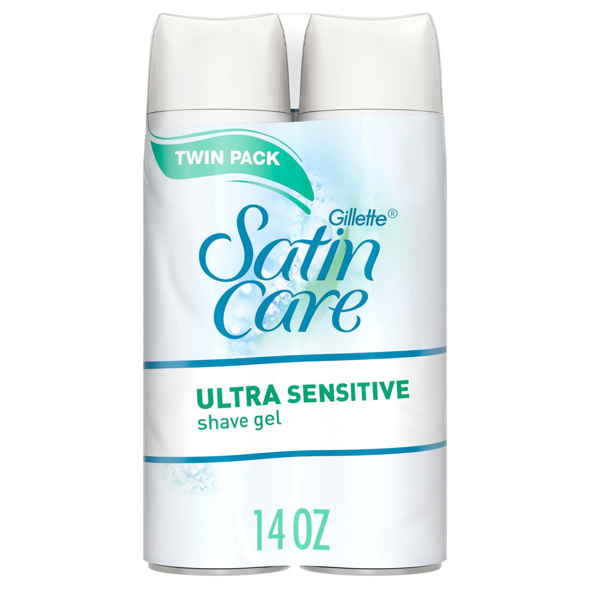 Gillette Venus Satin Care Ultra Sensitive Shave Gel For Women, 7Oz, Fragrance Free, Pack Of 2