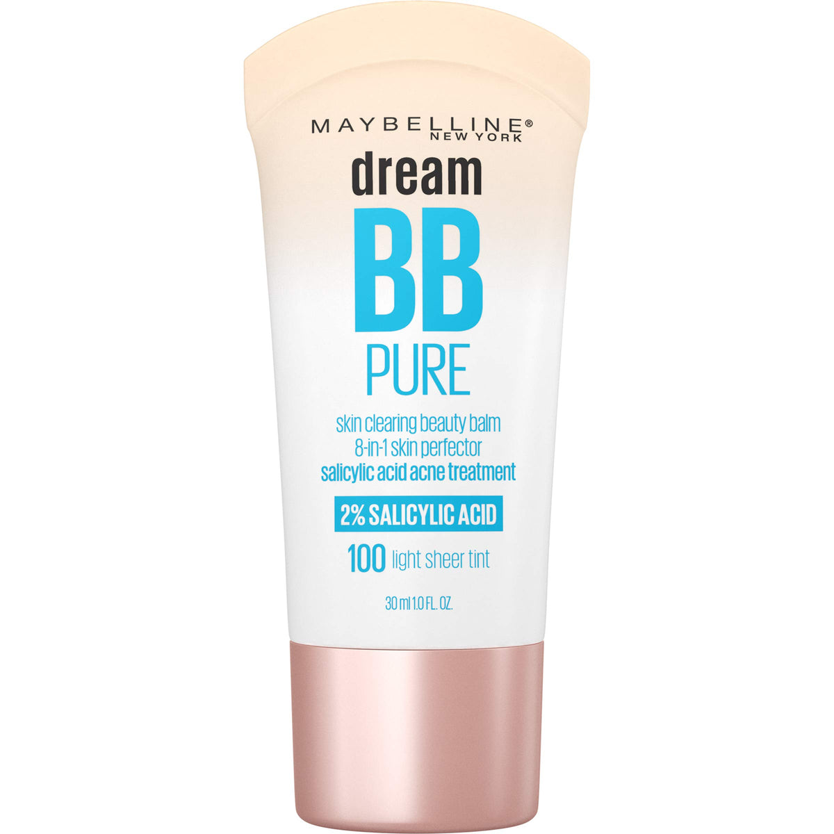 Maybelline Dream Pure Bb Cream, Oil-Free Skin Perfector, 2% Salicylic Acid, Light, 1 Fl Oz