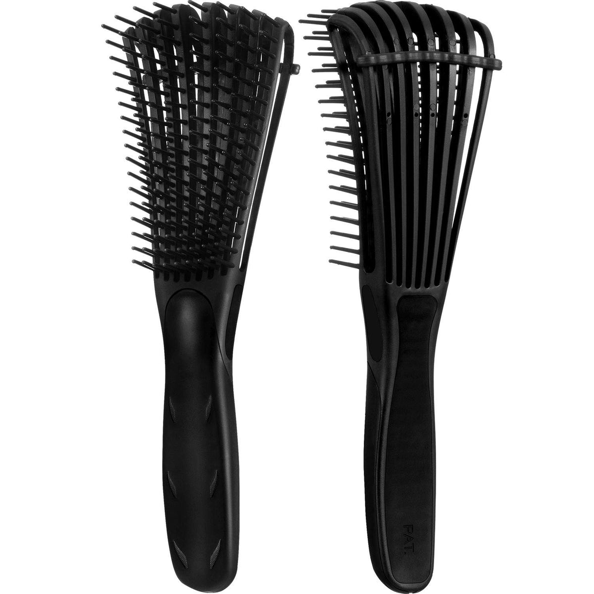 Boao 2 Pack Detangling Brush for Curly Hair - Black, Ideal for Kinky Wavy Textures