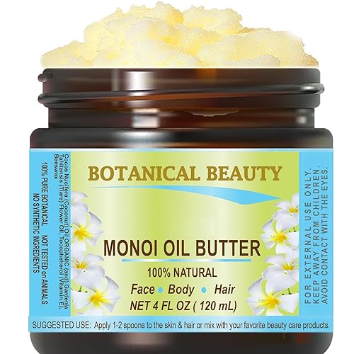 Botanical Beauty Monoi Oil Butter - 4 Fl Oz Pure Natural For Skin, Face, Body & Hair