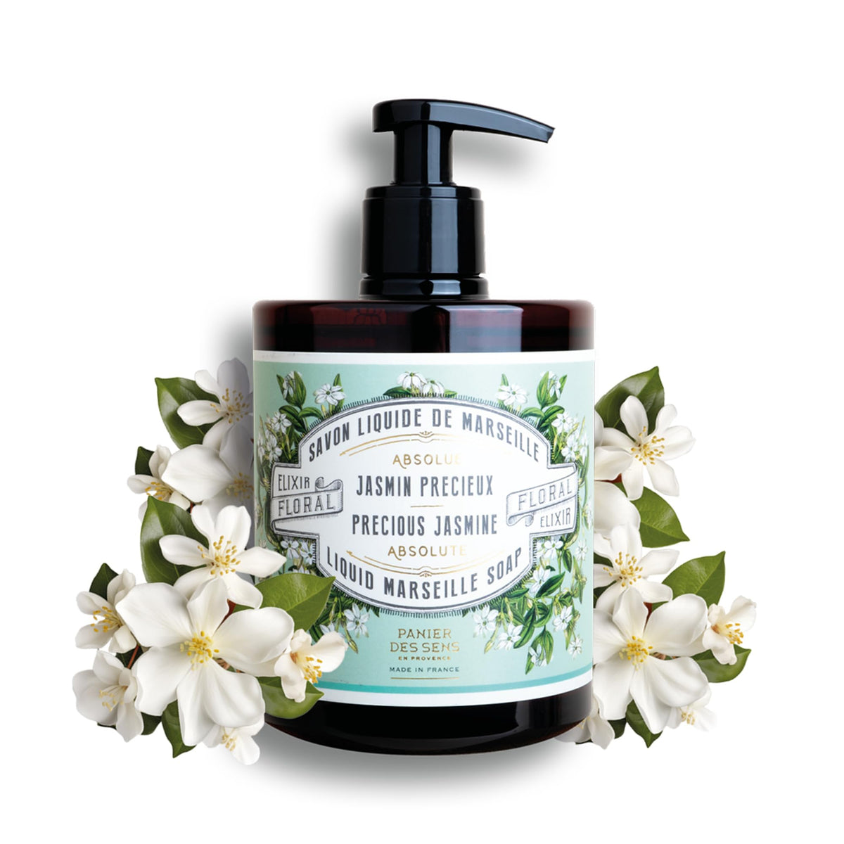 Panier Des Sens Jasmine Liquid Hand Soap - 16.9 Fl Oz, Moisturizing & Refillable, 96% Natural