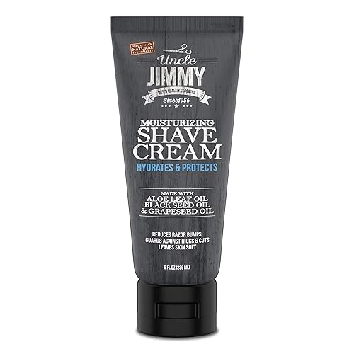 Uncle Jimmy Moisturizing Shave Cream - 8 Fl Oz Hair Removal & Skin Soothing Formula