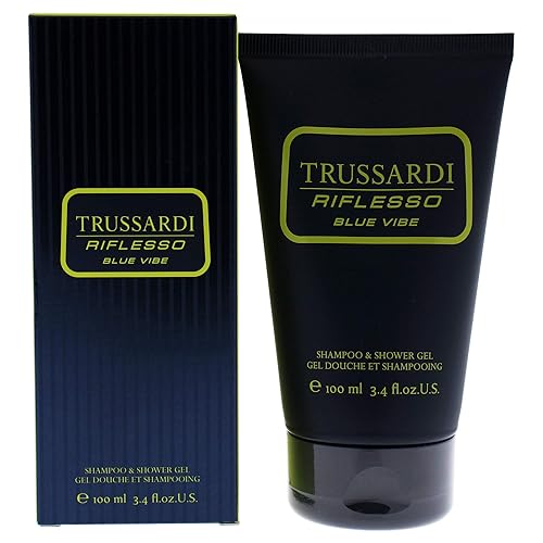 Trussardi Riflesso Blue Vibe Men Shampoo & Shower Gel 3.4 Oz - Refreshing Cleansing Formula