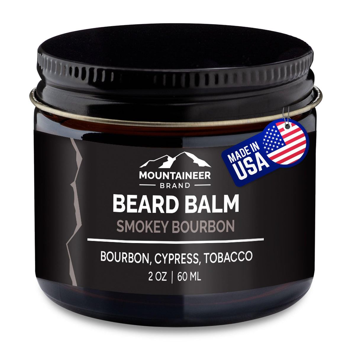 Mountaineer Brand Beard Balm - All Natural Leave-In Conditioner, Smokey Bourbon Scent, 2Oz