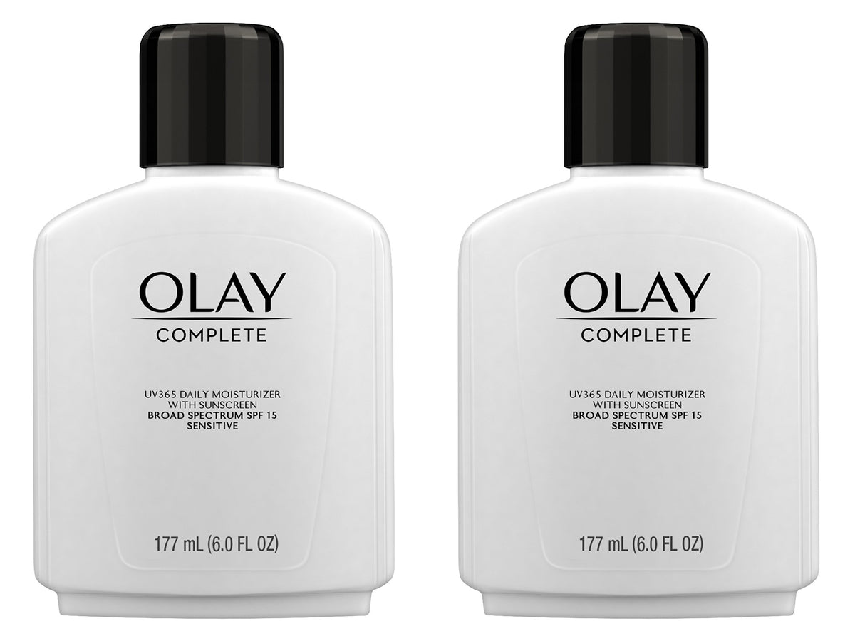 Olay Complete All Day Moisturizer Lotion Spf 15 For Sensitive Skin, 6 Fl Oz (Pack Of 2)