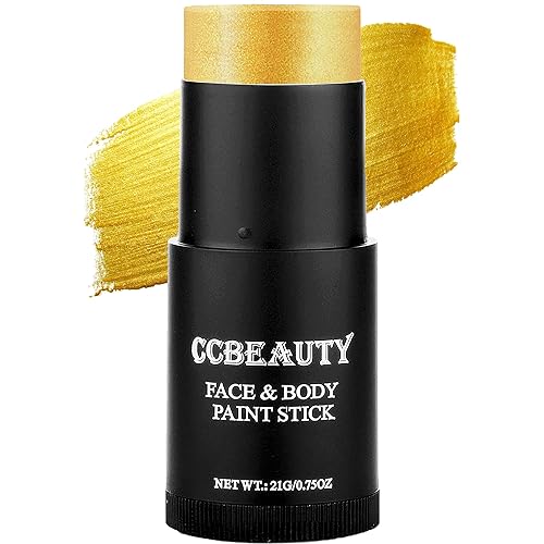 Ccbeauty Gold Face Paint Stick - Waterproof Hypoallergenic Cream For Sports & Halloween Sfx