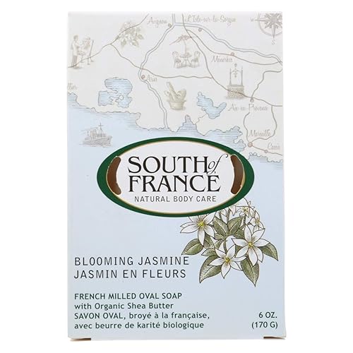 South Of France French Milled Oval Soap, Blooming Jasmine, 6 Oz Bar Soap