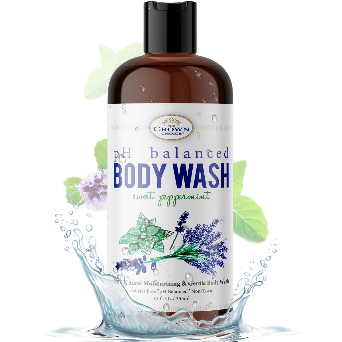 The Crown Choice Natural Body Wash 12Oz - Ph Balanced Shower Gel For Sensitive Skin