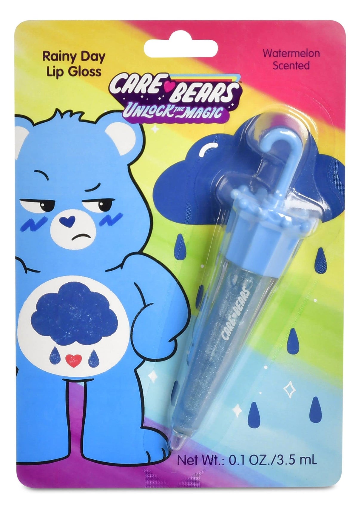 Iscream Care Bears Grumpy Bear Lip Gloss, Watermelon Scent, Umbrella Tube, 0.1 Fl Oz