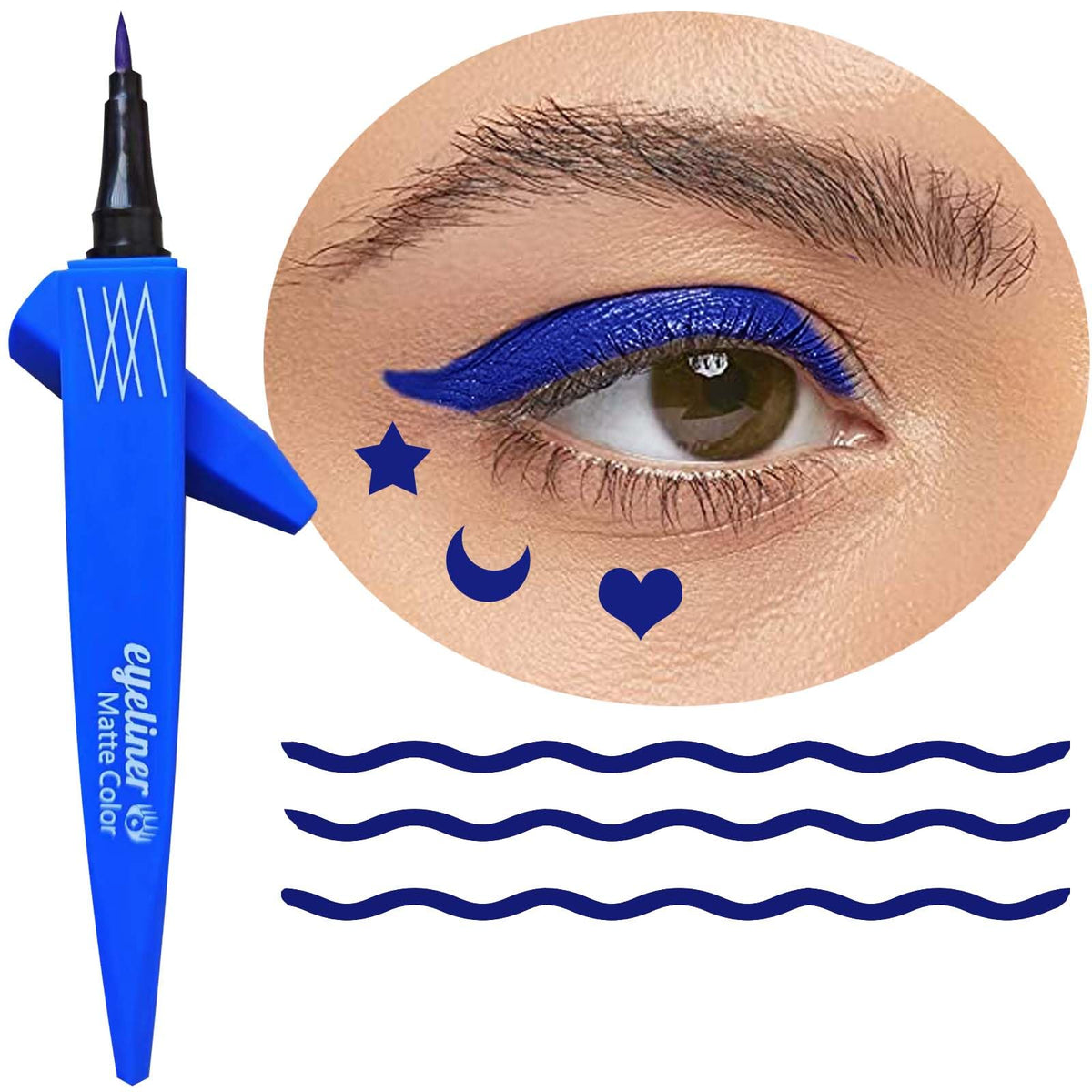 Twlbxmg Blue Liquid Eyeliner Pencil - Waterproof, Quick Dry, Long Lasting, Smudgeproof, Ultra-Fine Tip