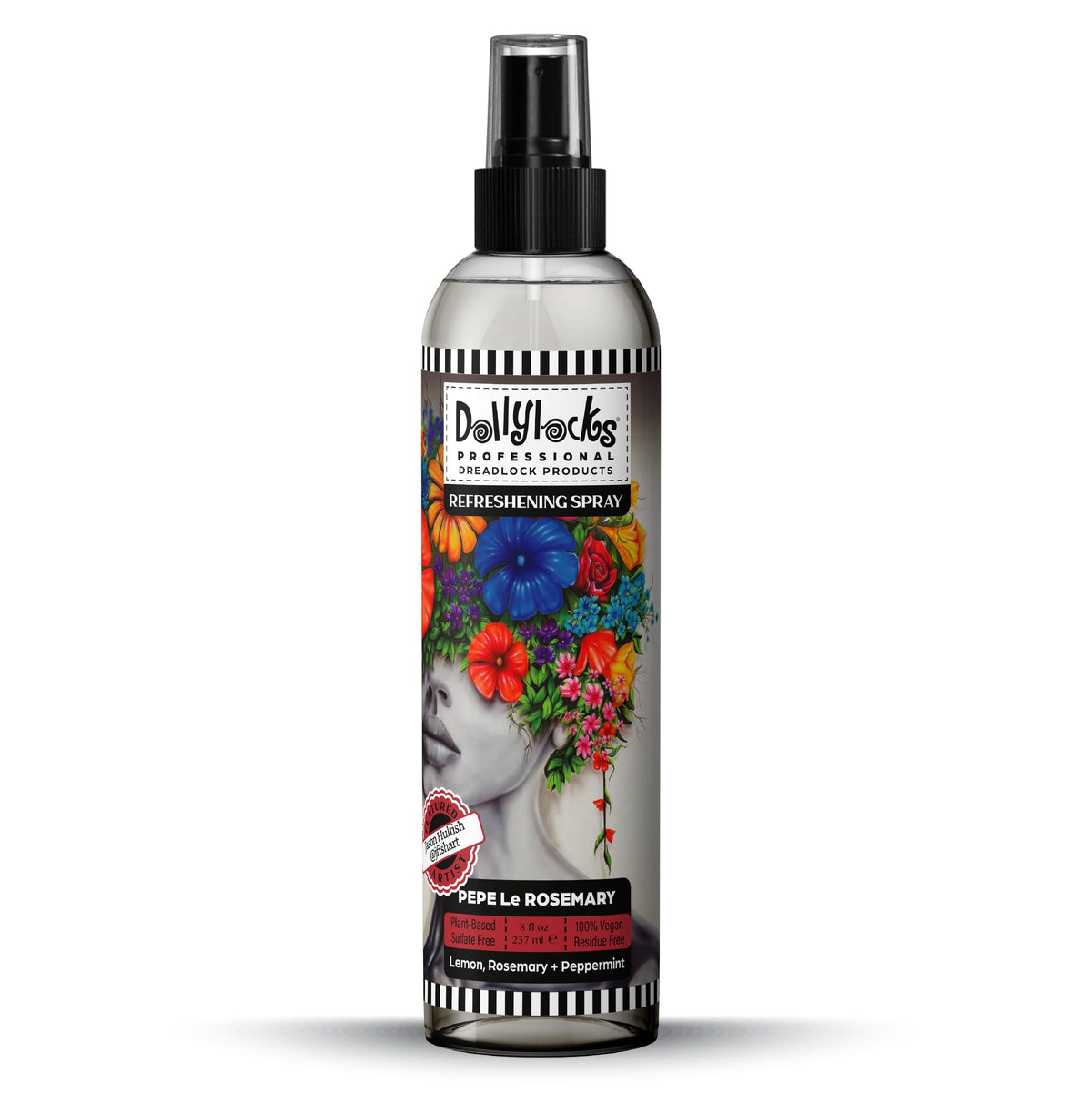 Dollylocks Dreadlock Refreshening Spray - Residue-Free Peppermint Rosemary, 8oz