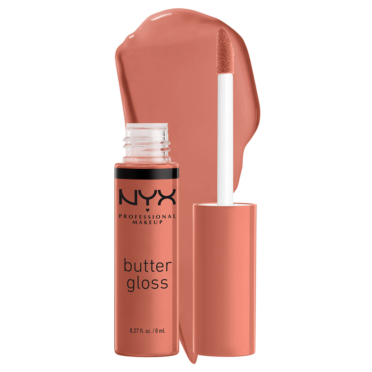 Nyx Professional Makeup Butter Gloss Brown Sugar - Non-Sticky Peachy Light Nude Lip Gloss 0.27 Fl Oz