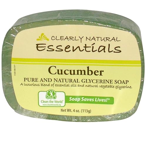 Clearly Natural Glycerine Soap Bar, Cucumber Scent, 4 Ounce - Moisturizing & Refreshing