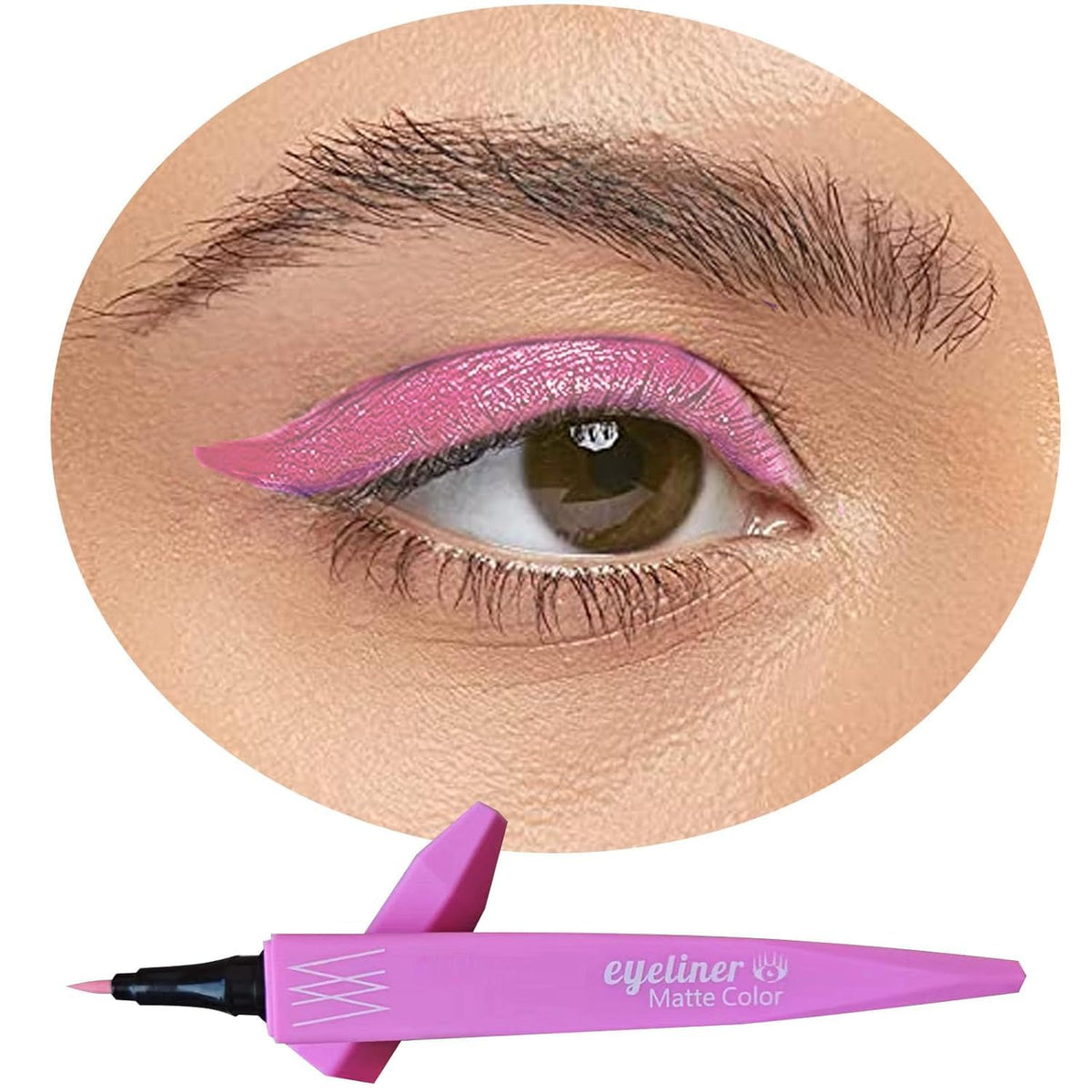 Metfdlaig Pink Liquid Eyeliner Pen - Waterproof, Smudge-Proof, Ultra Fine Tip, Long Lasting