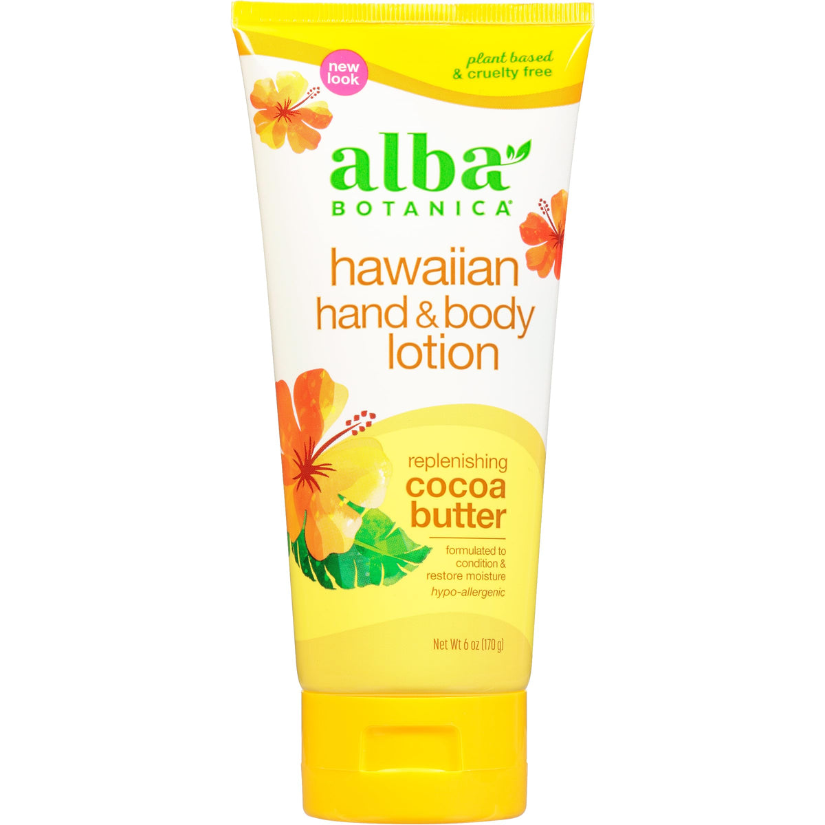 Alba Botanica Hawaiian Hand & Body Lotion, Cocoa Butter, 6 Oz, Natural Moisturizer