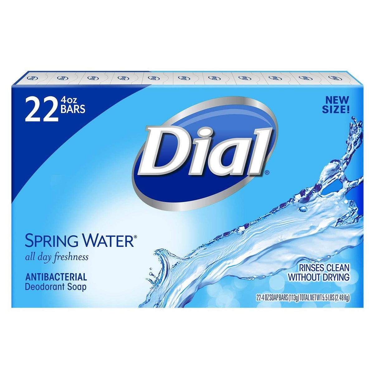 Dial Antibacterial Deodorant Soap, Spring Water - 4 Oz, 22 Count, Fresh & Clean