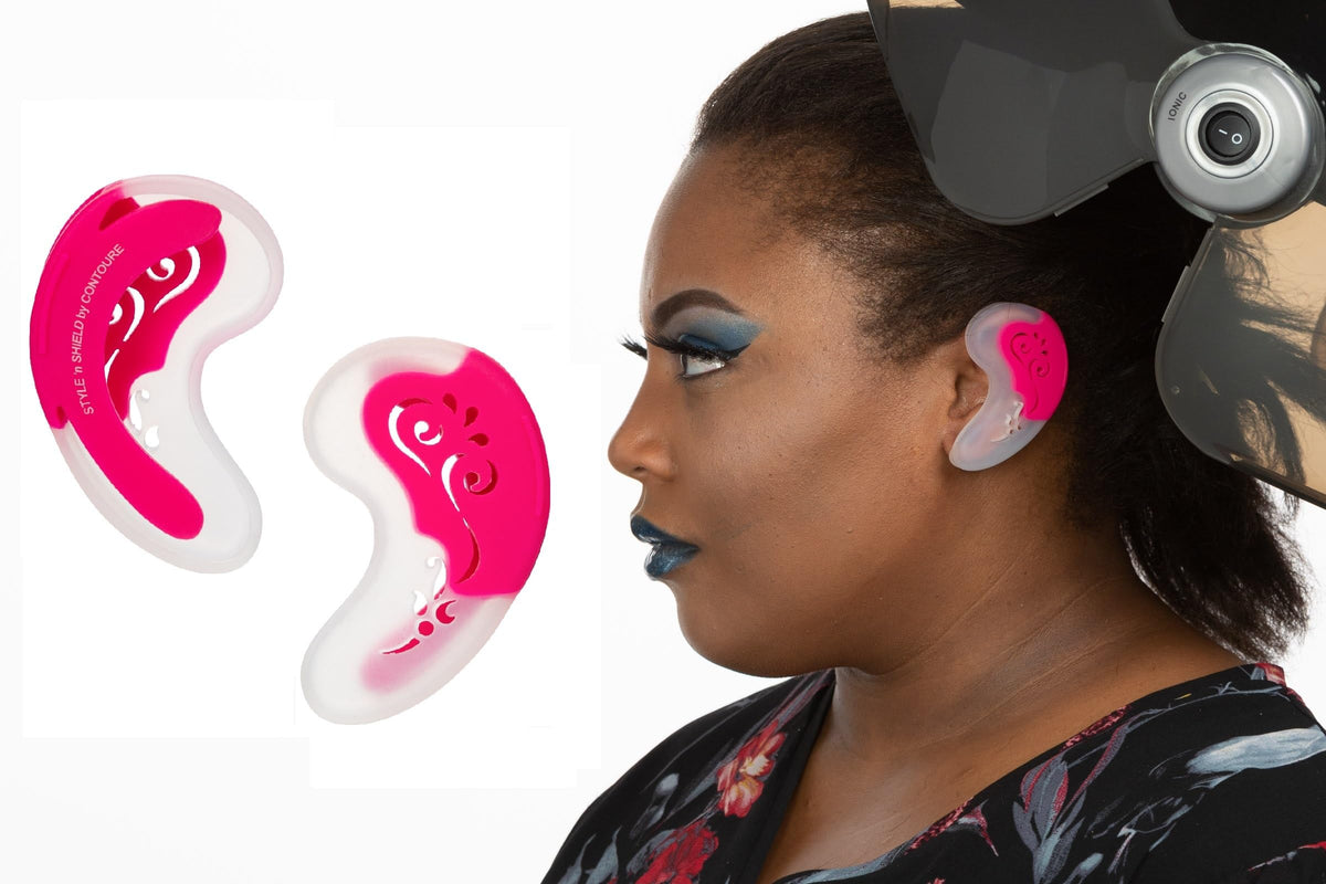 Contoure Silicone Ear Protectors For Hair Dryer, Curling Iron & Hot Comb - Pink, 1 Pair