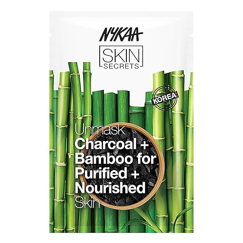 Nykaa Naturals Charcoal & Bamboo Bubble Sheet Mask - Revitalizing Detox Facial Mask, 0.67 Oz