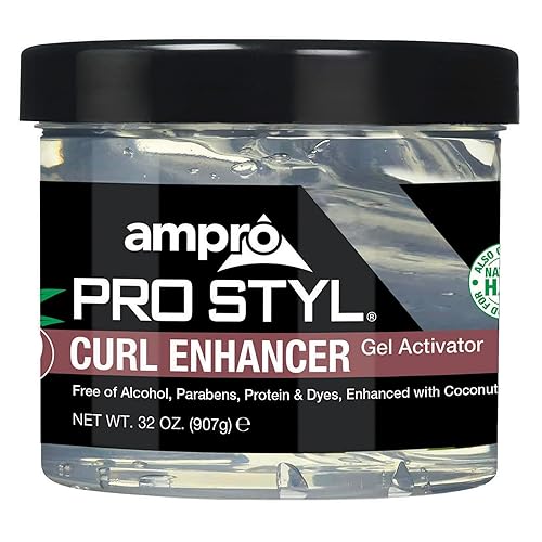 Ampro Curl Enhancer Gel With Coconut Oil - 32 Oz Moisturizes, Defines Coils & Waves, Adds Shine