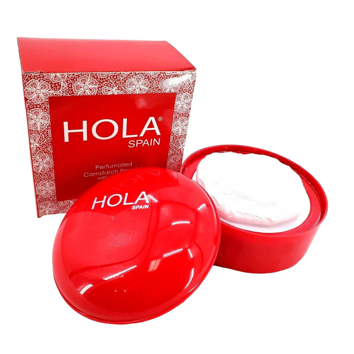 Hola Hola Spain Skin Petal Body Talc Dusting Powder With Puff, 4 Oz.