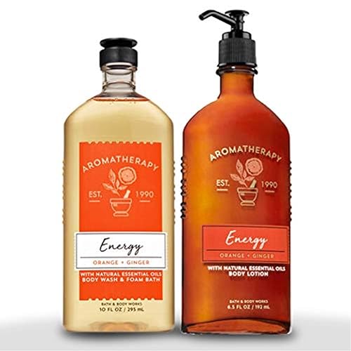 Bath & Body Works Aromatherapy Energy Set - Orange + Ginger Body Lotion & Body Wash, 2 Piece