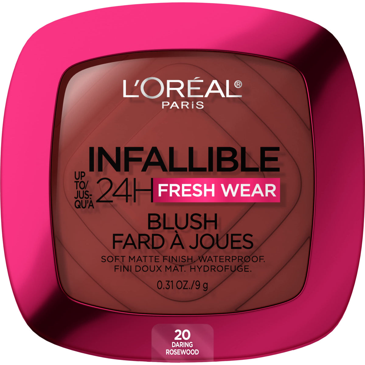 L'Oreal Paris Infallible 24H Soft Matte Blush, Waterproof Cheek Makeup, Daring Rosewood, 0.